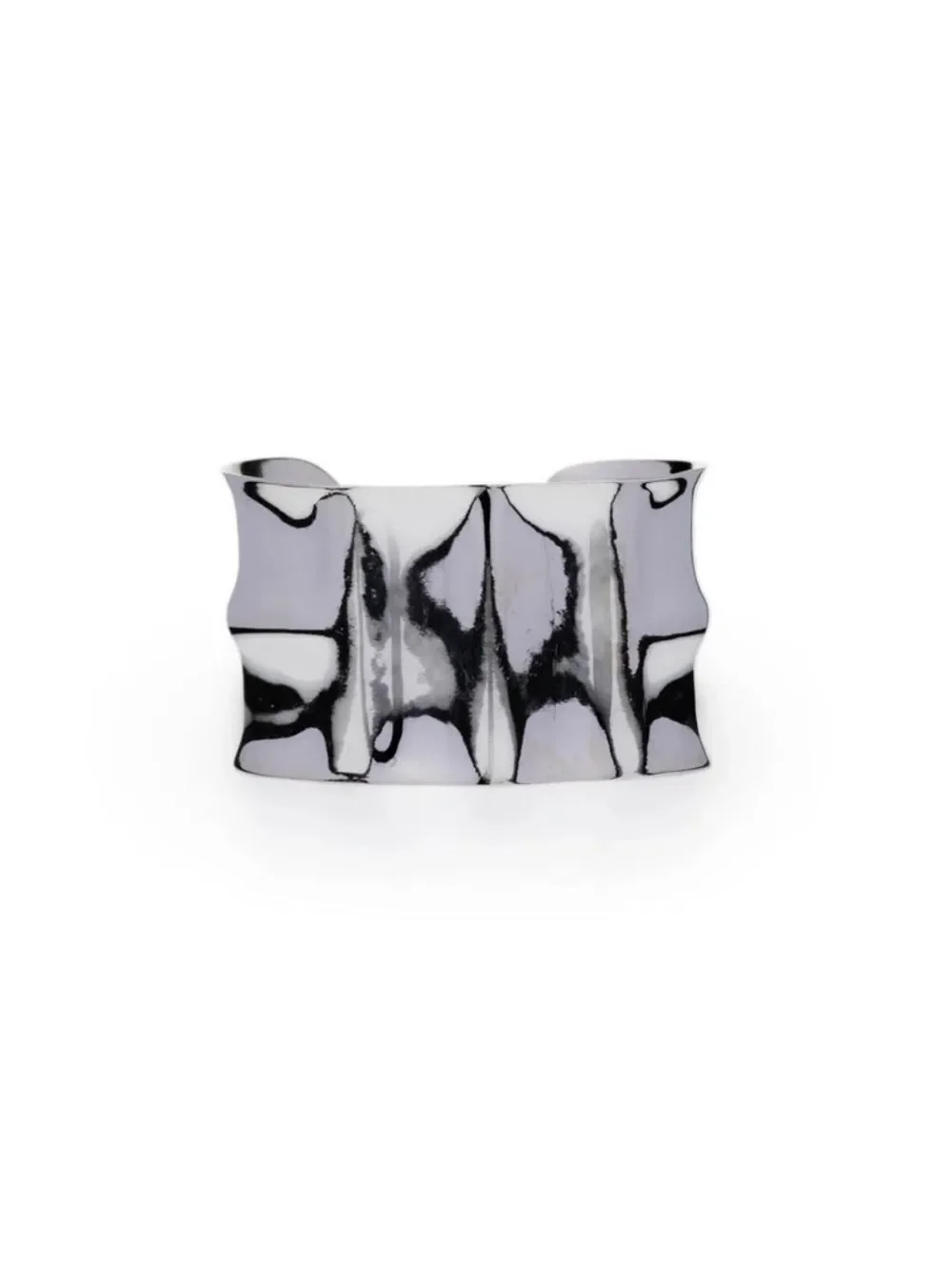 Sculpted Metallic Cuff Bracelet in Silver